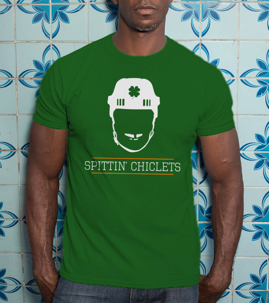 Spittin Chiclets Hockey Helmet Clover Green T-Shirt