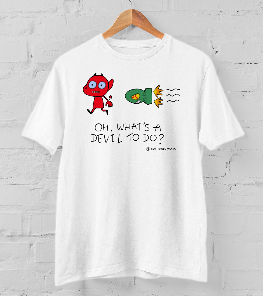 Oh What's A Devil To Do The Scary Jokes Rocket Devil Red Character T-Shirt