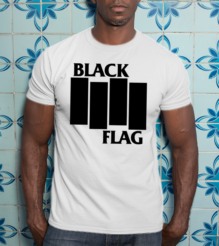 Black Flag Band Iconic Bar T-Shirt