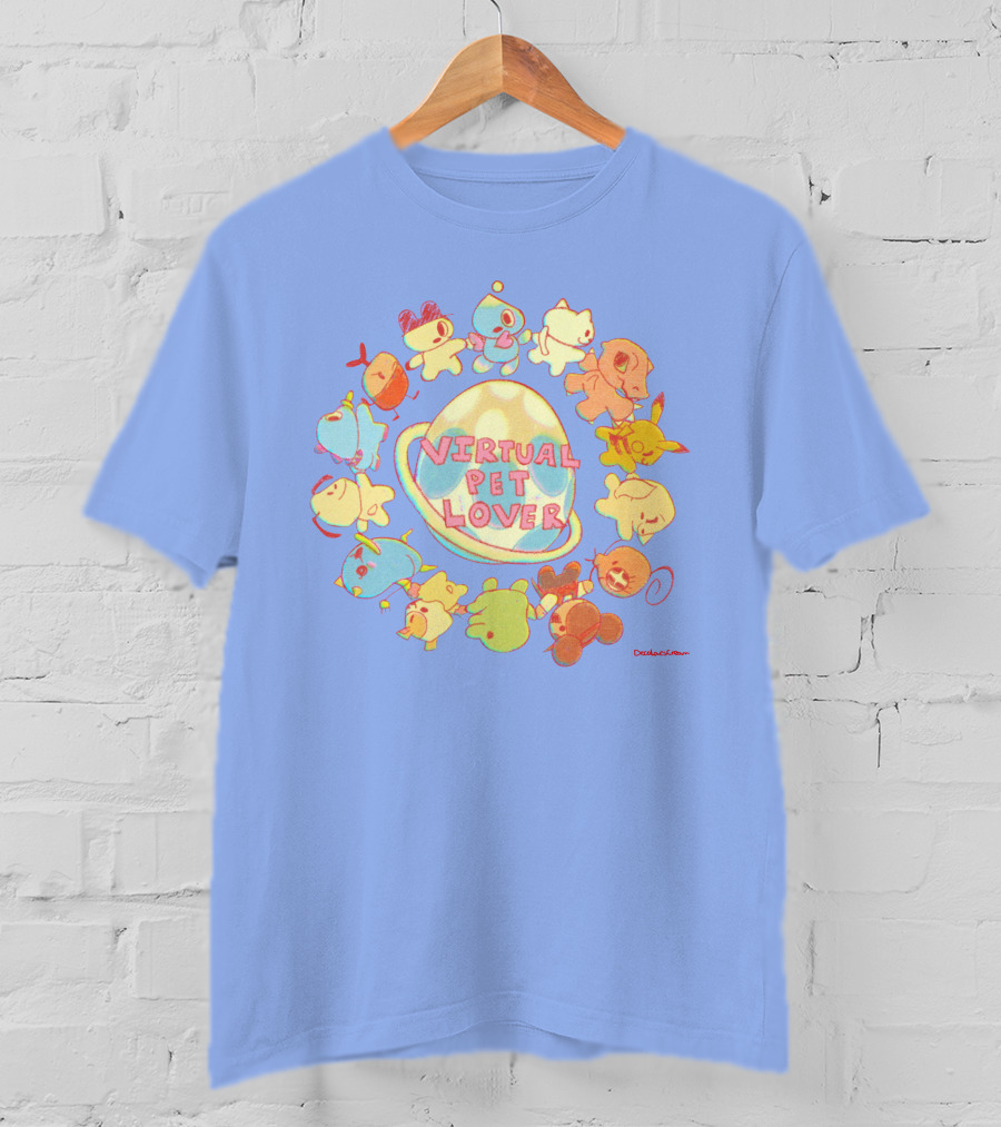 Virtual Pet Lover Colorful Cute Characters Circle T-Shirt