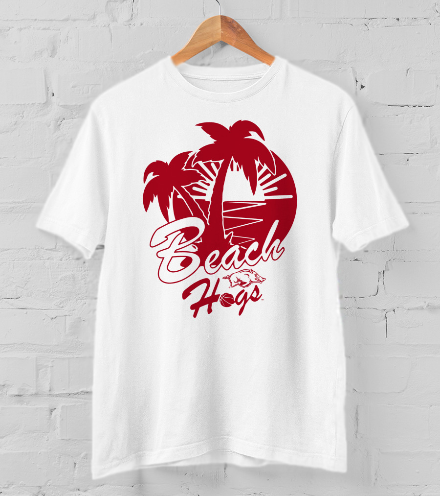 Beach Hogs Palms Sunset Razorbacks T-Shirt