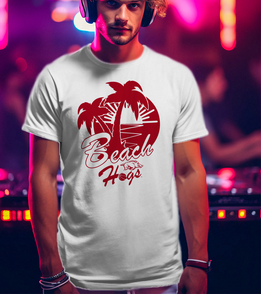 Beach Hogs Palms Sunset Razorbacks T-Shirt