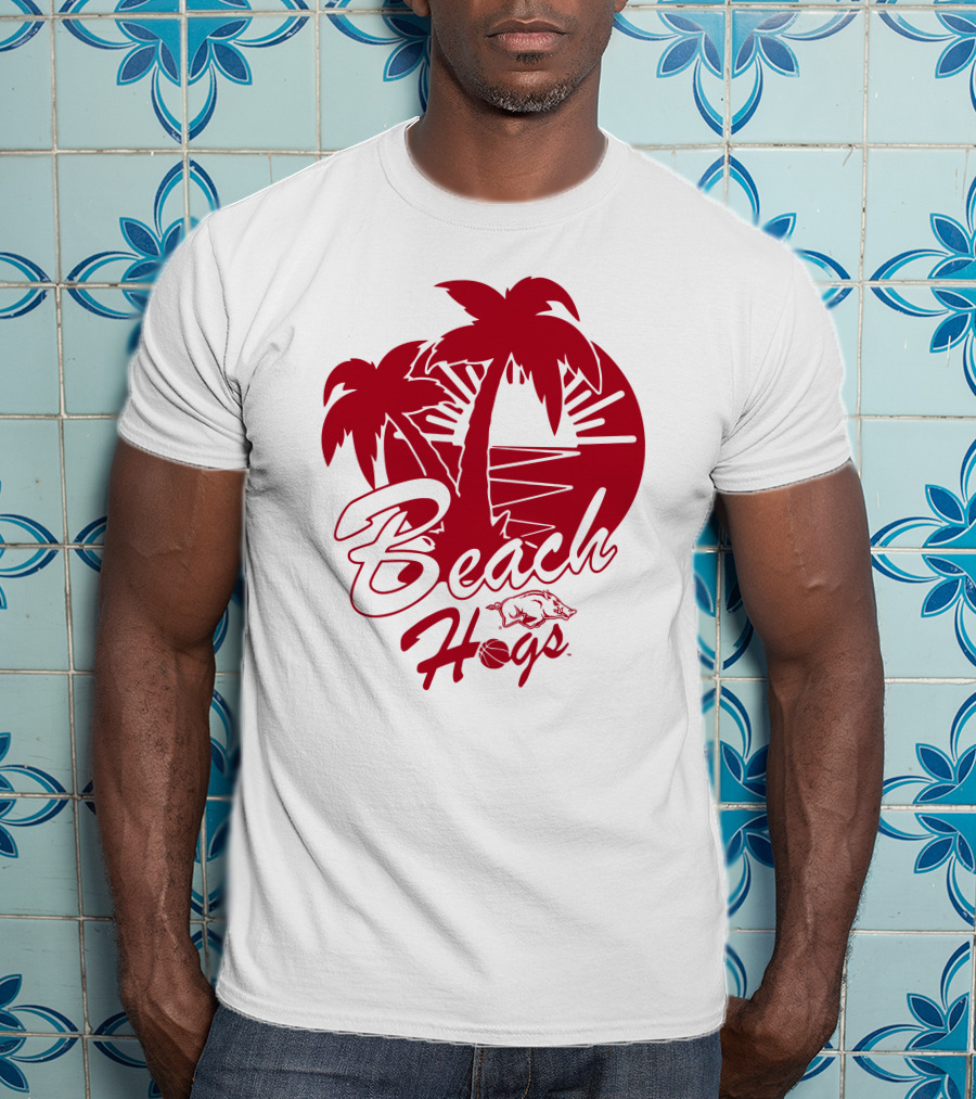 Beach Hogs Palms Sunset Razorbacks T-Shirt