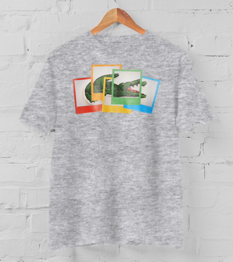 Lacoste X Polaroid Colorful Crocodile Overlapping Frames T-Shirt