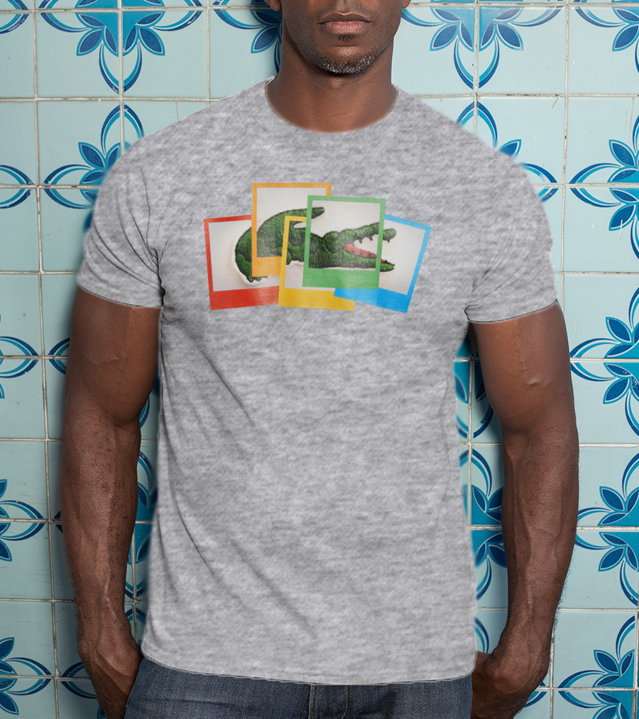 Lacoste X Polaroid Colorful Crocodile Overlapping Frames T-Shirt