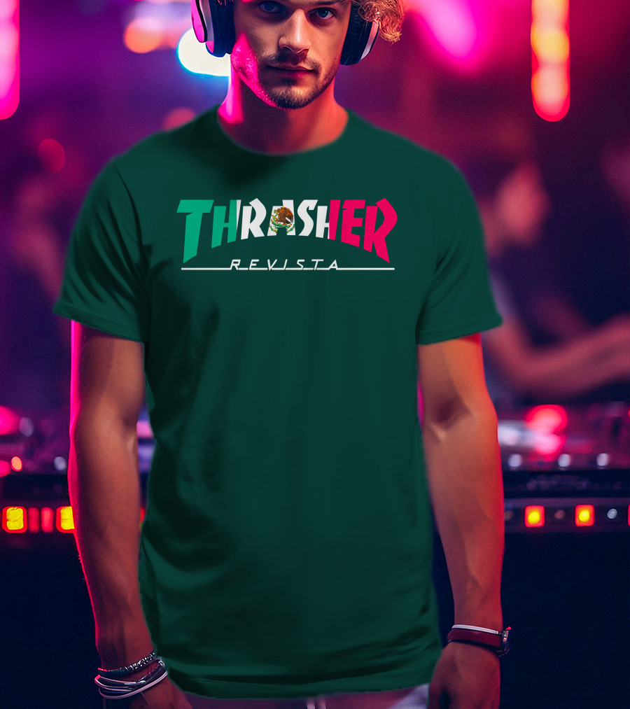 Thrasher Revista Mexican Flag Colors T-Shirt