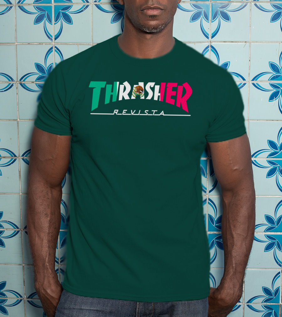 Thrasher Revista Mexican Flag Colors T-Shirt