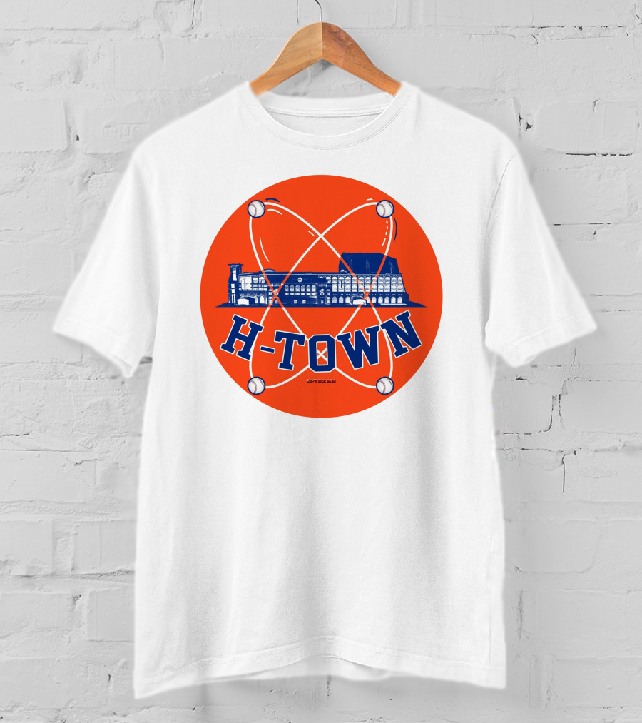 H-Town D-Texan Baseball Landmark Iconography T-Shirt