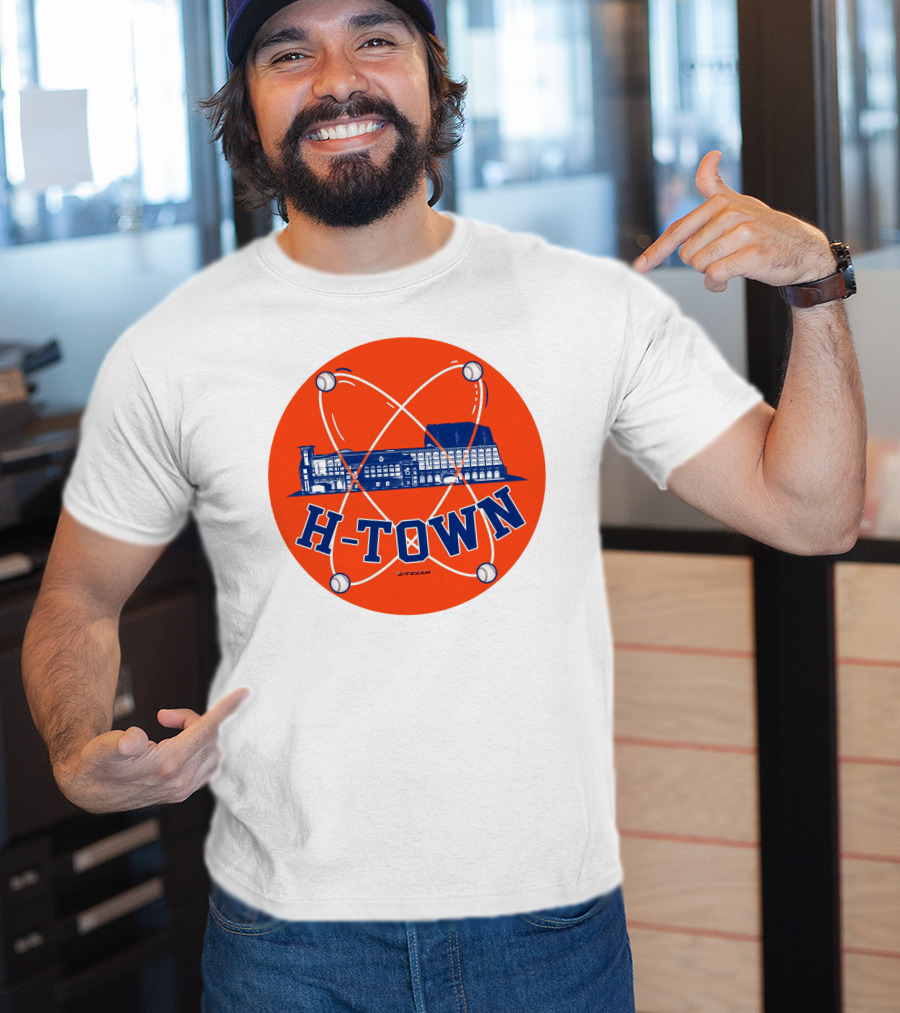H-Town D-Texan Baseball Landmark Iconography T-Shirt