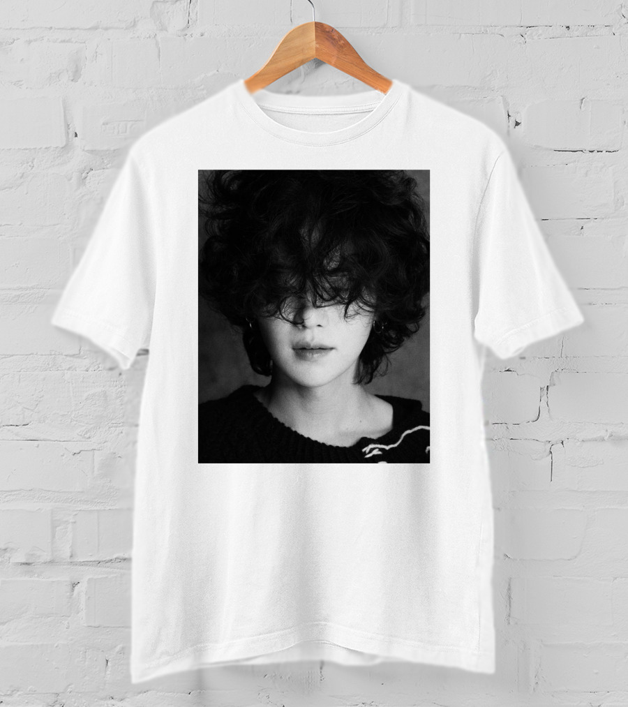 Suga Min Yoongi's Face Black And White Curly Hair T-Shirt