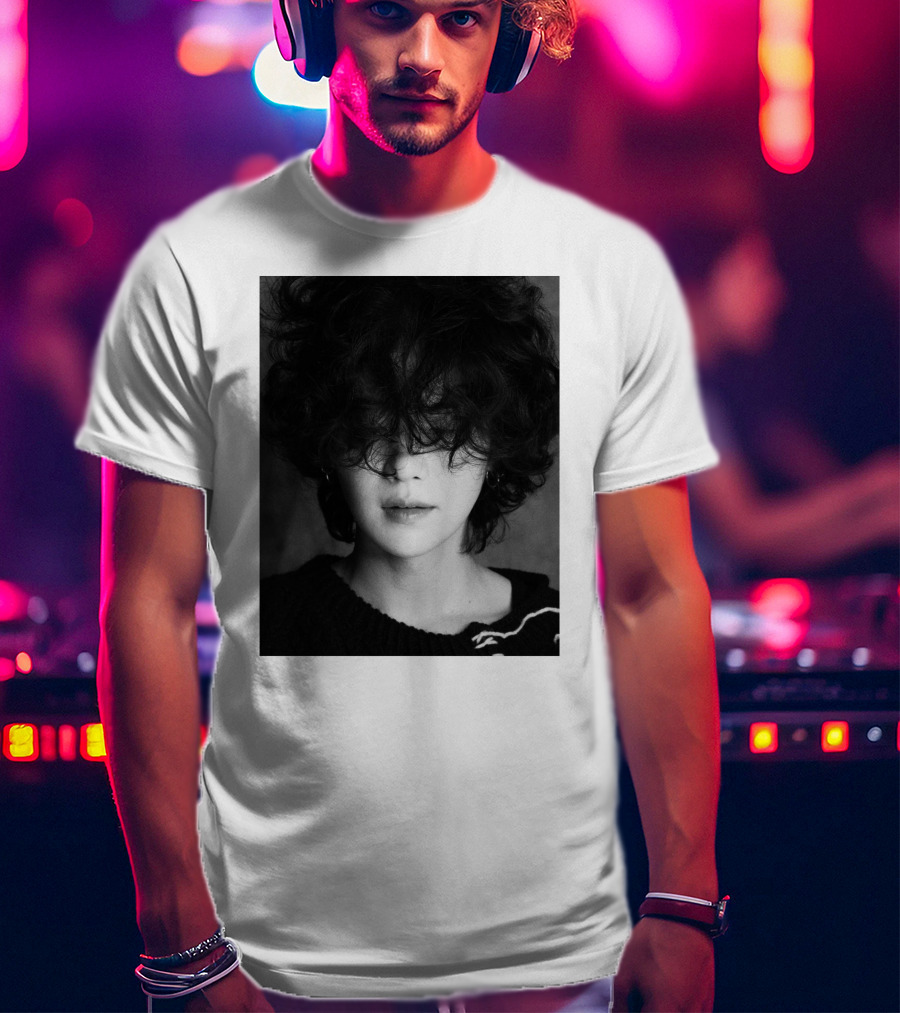 Suga Min Yoongi's Face Black And White Curly Hair T-Shirt