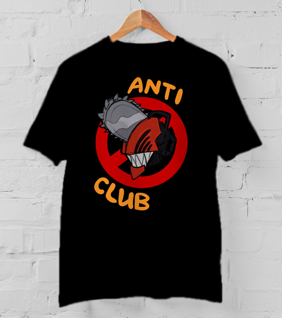Chain Saw Man Anti Club Chainsaw Head With Red No Sign T-Shirt