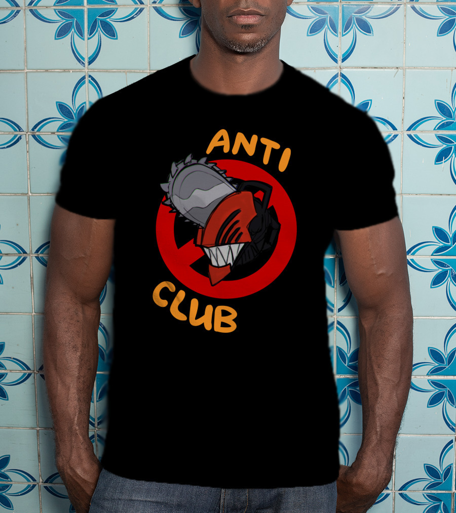 Chain Saw Man Anti Club Chainsaw Head With Red No Sign T-Shirt