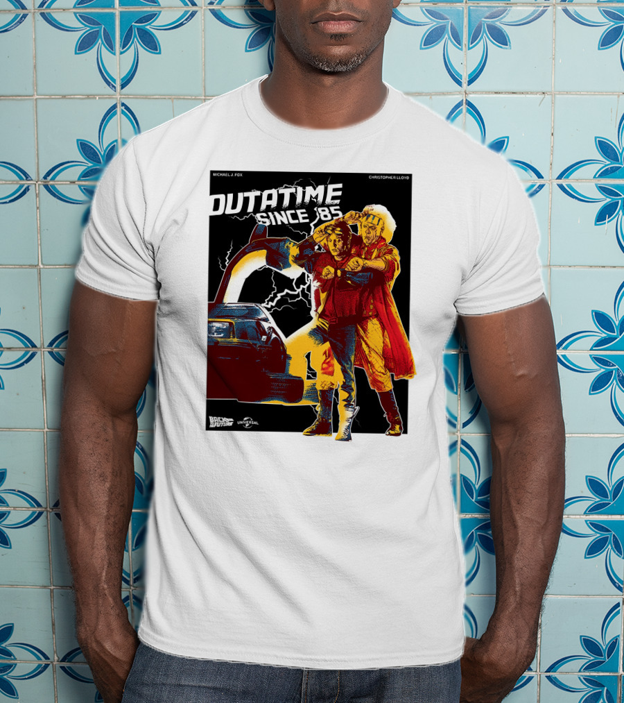 Dutatime Since '85 Back To The Future Michael J. Fox Christopher Lloyd Universal T-Shirt