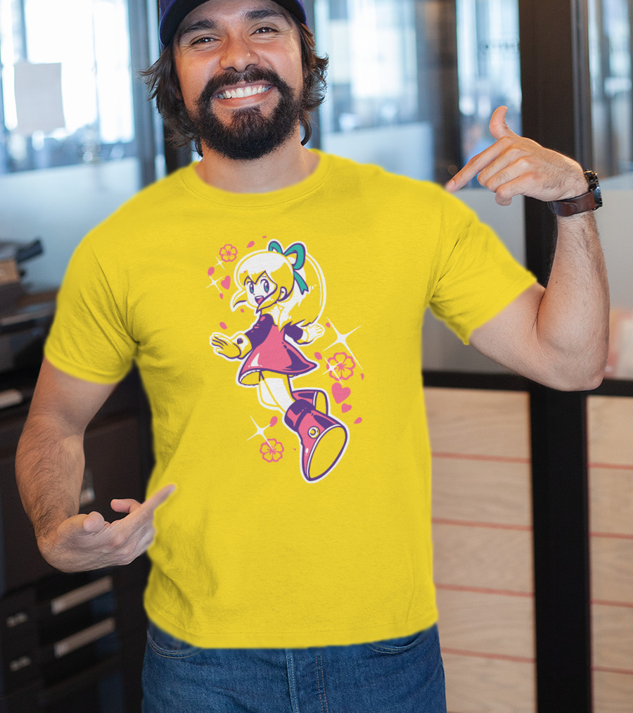 Good Luck Out There Cute Anime Girl With Flowers And Hearts T-Shirt
