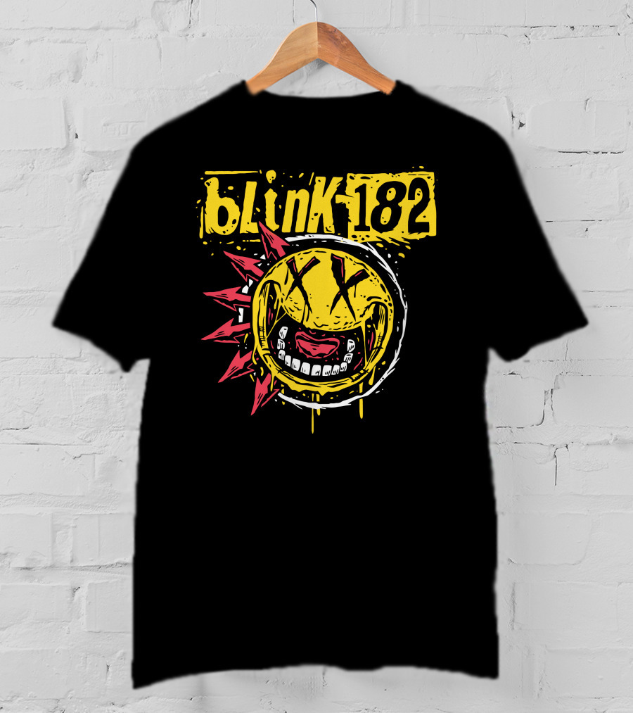 Blink182 Punk Smiley Distressed Face T-Shirt