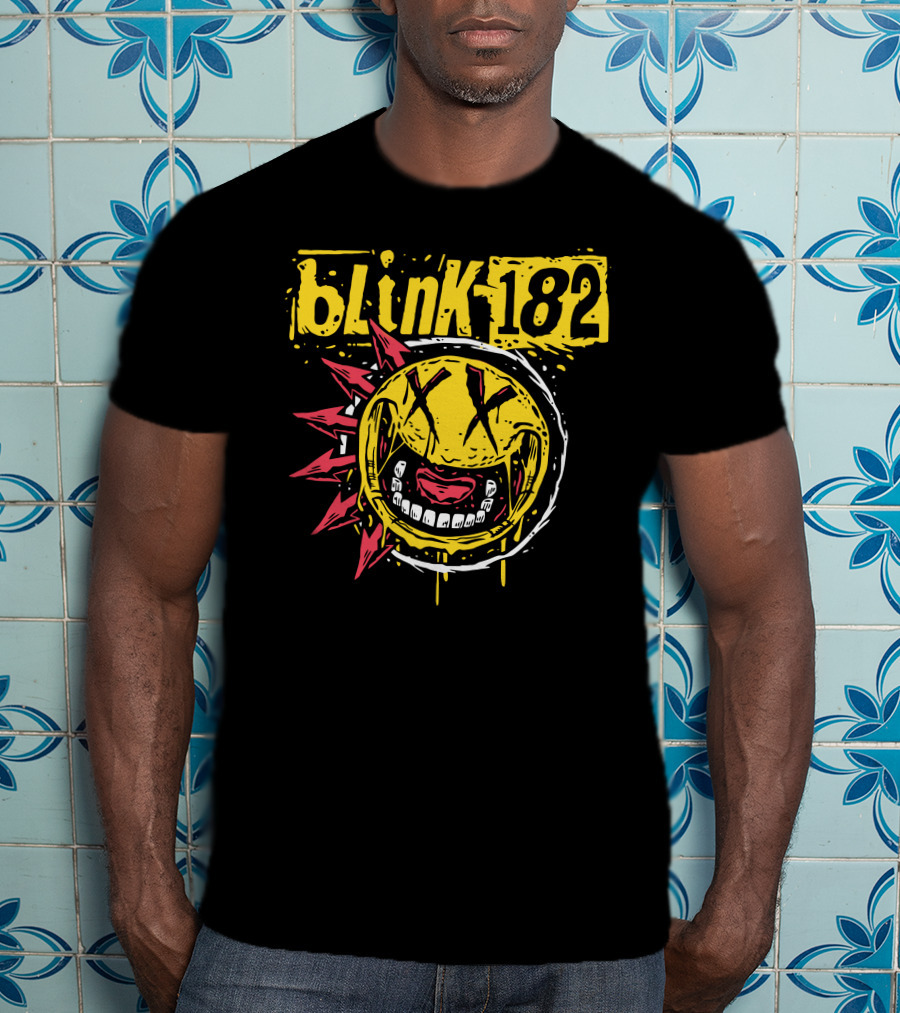 Blink182 Punk Smiley Distressed Face T-Shirt