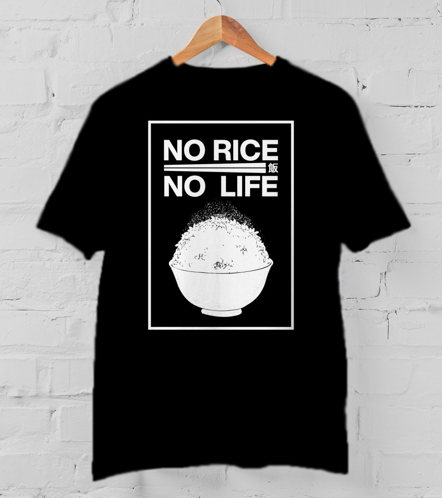 No Rice No Life Kanji Bowl T-Shirt