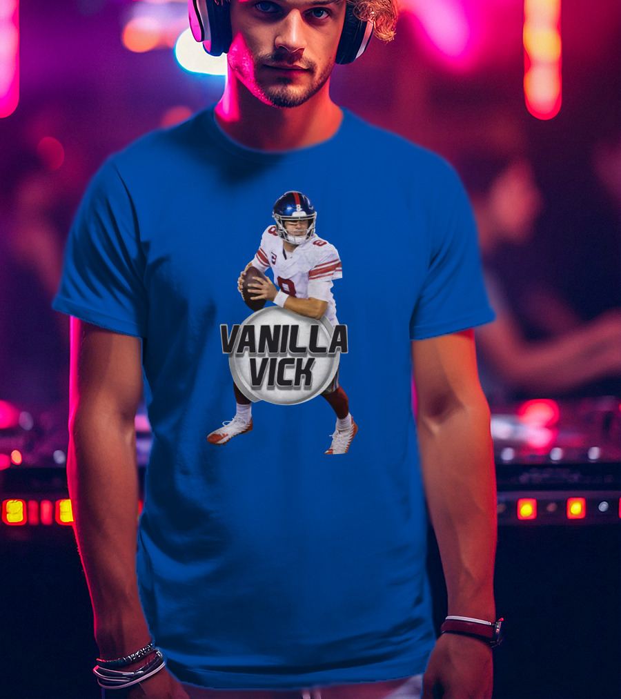 Vanilla Vick Football Quarterback Blue Jersey T-Shirt