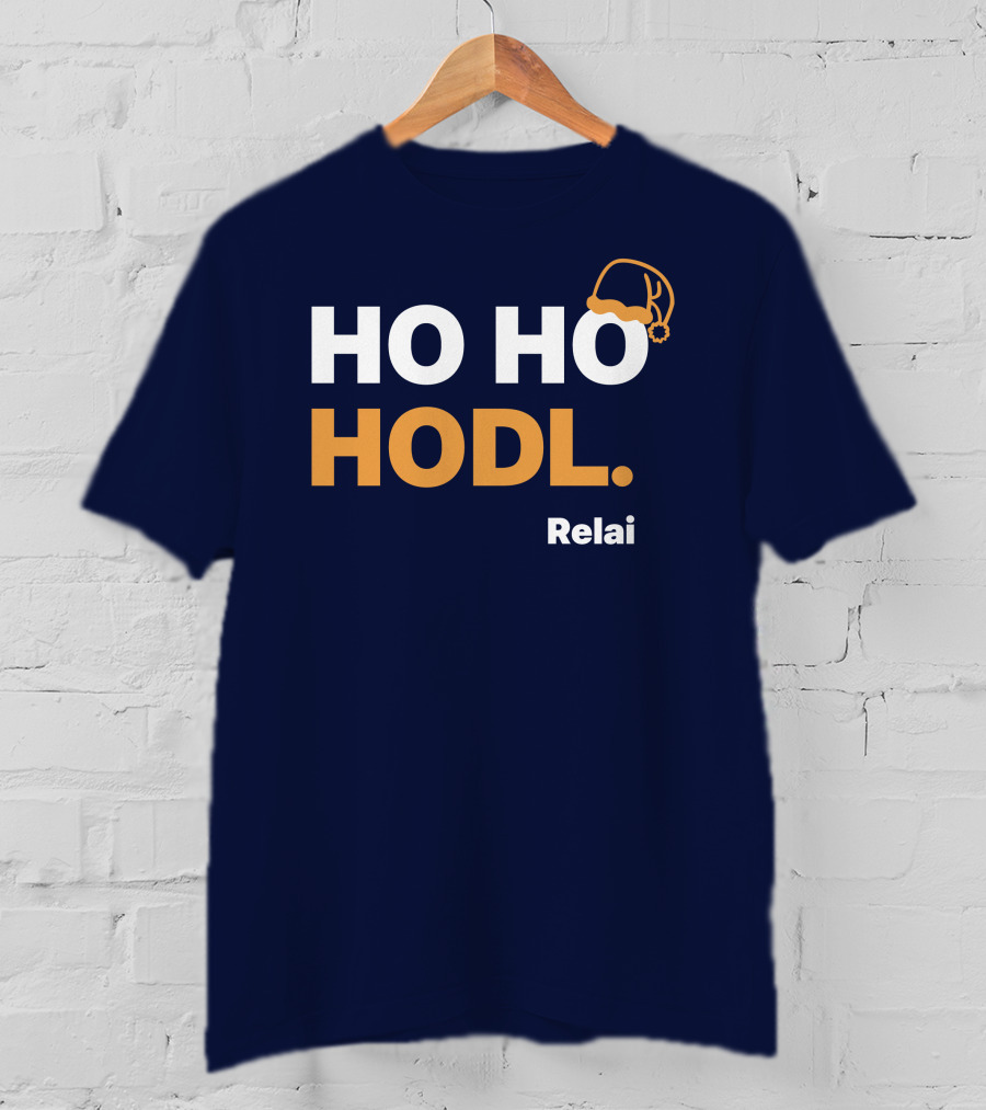 Ho Ho Hodl Relai Christmas Santa Hat Bitcoin T-Shirt