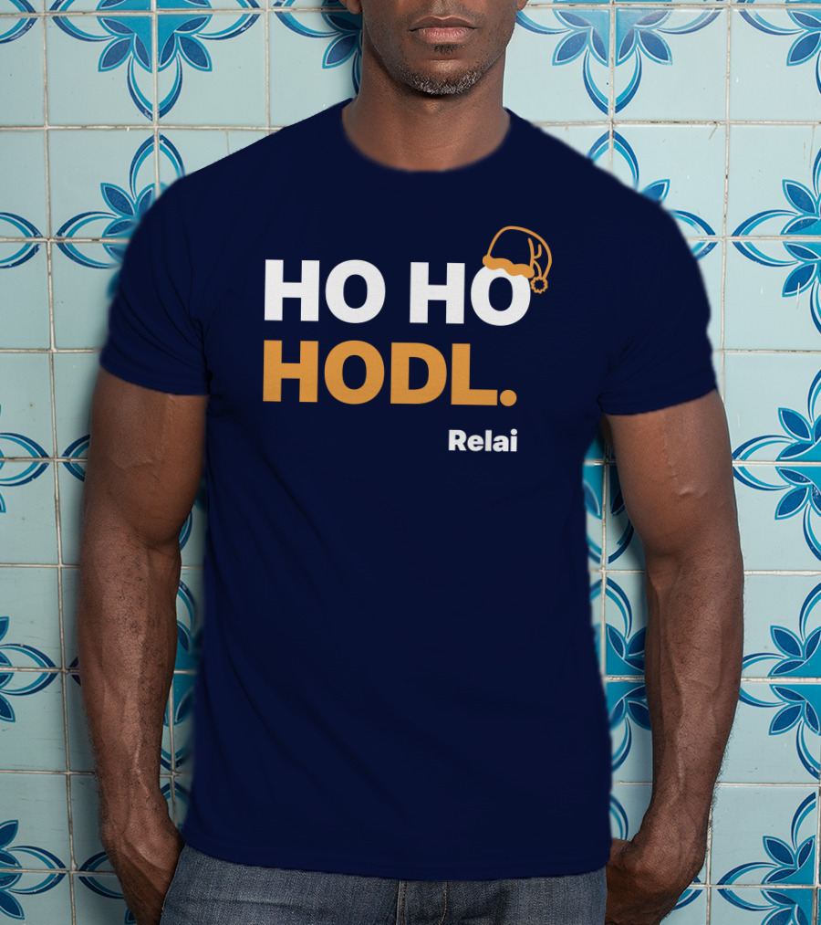 Ho Ho Hodl Relai Christmas Santa Hat Bitcoin T-Shirt