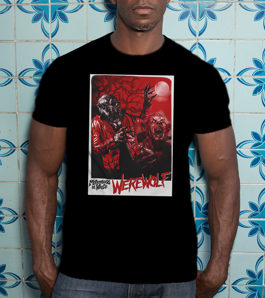 Motionless In White Werewolf Colortest Lurking In The Dark Red Moon Horror Scene T-Shirt