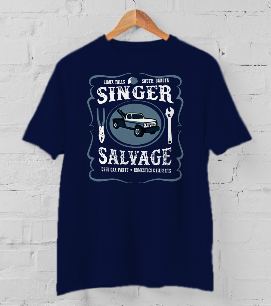 Sioux Falls South Dakota Singer Salvage Used Car Parts Domestics Imports T-Shirt