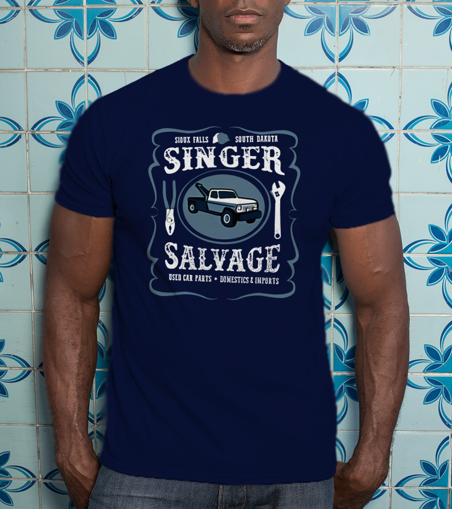 Sioux Falls South Dakota Singer Salvage Used Car Parts Domestics Imports T-Shirt