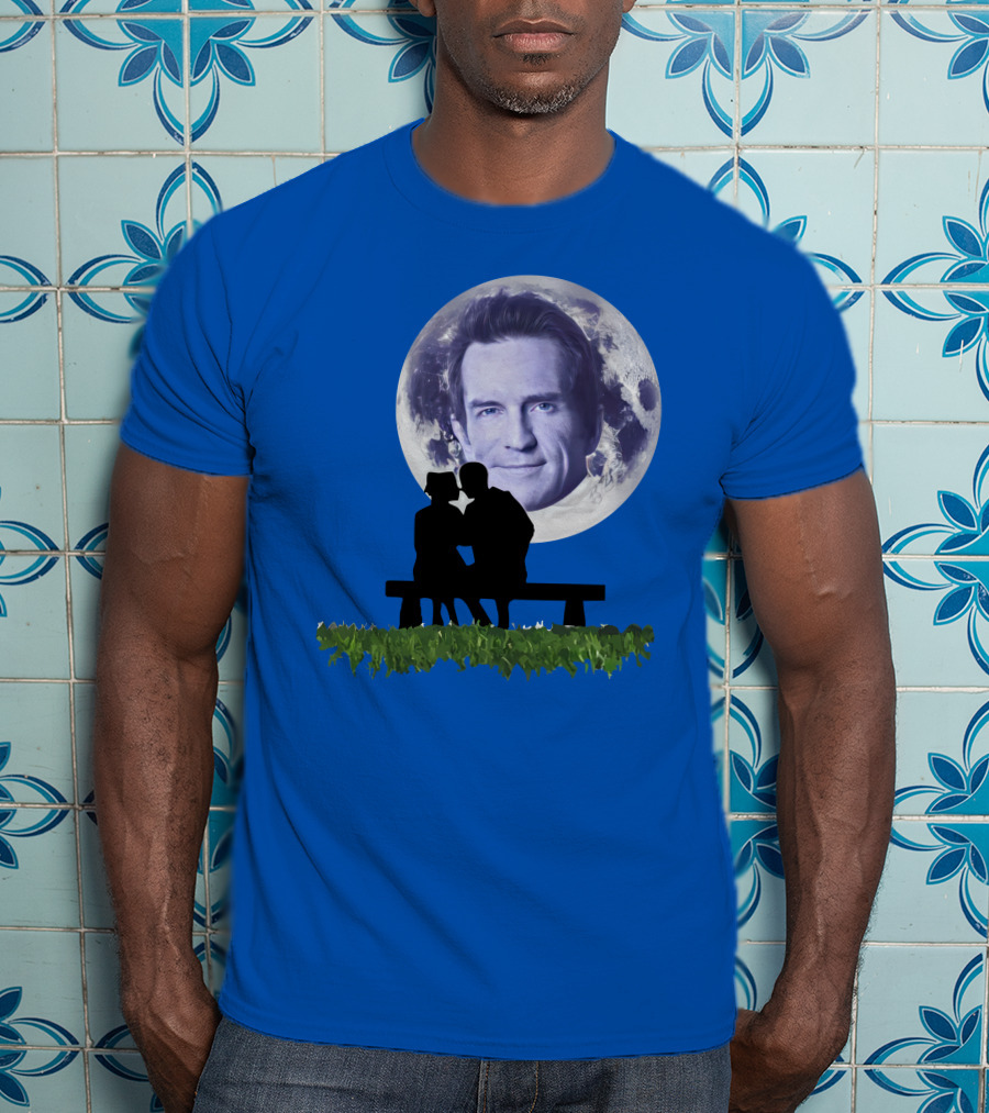 Beneath The Probst Moon Romantic Silhouette Bench Scene T-Shirt