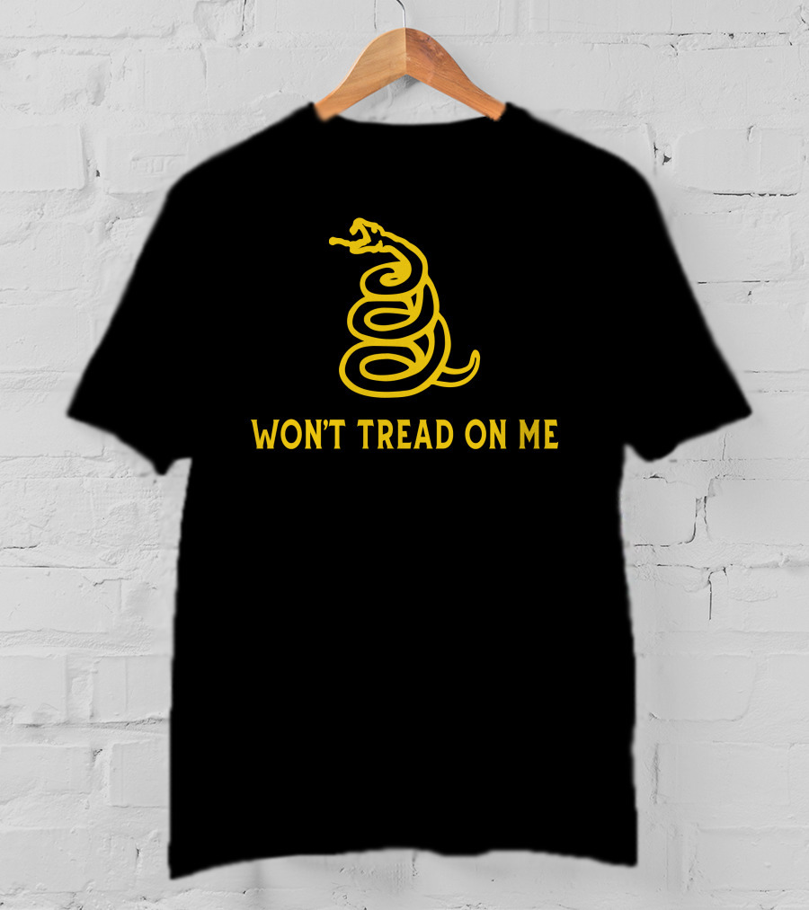 Won't Tread On Me Coiled Yellow Snake T-Shirt