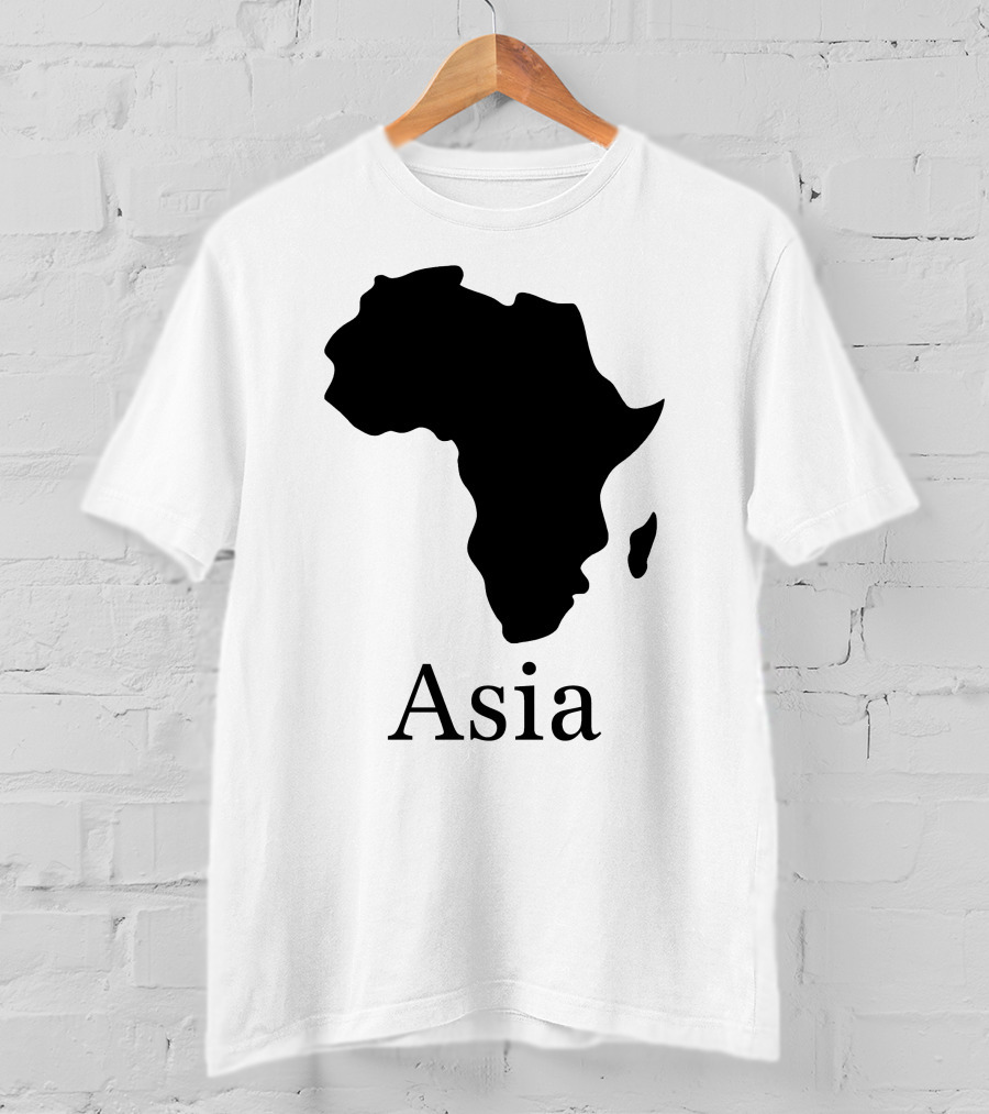 Asia Africa Map Optical Illusion T-Shirt