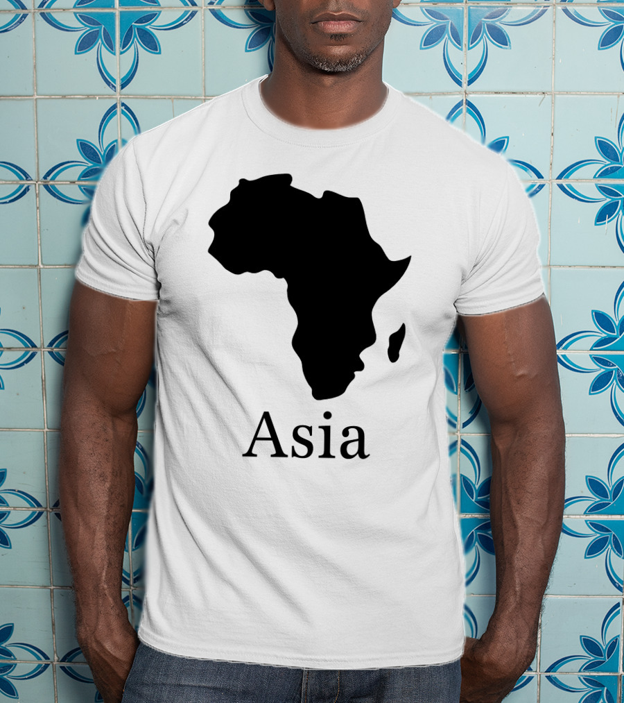 Asia Africa Map Optical Illusion T-Shirt