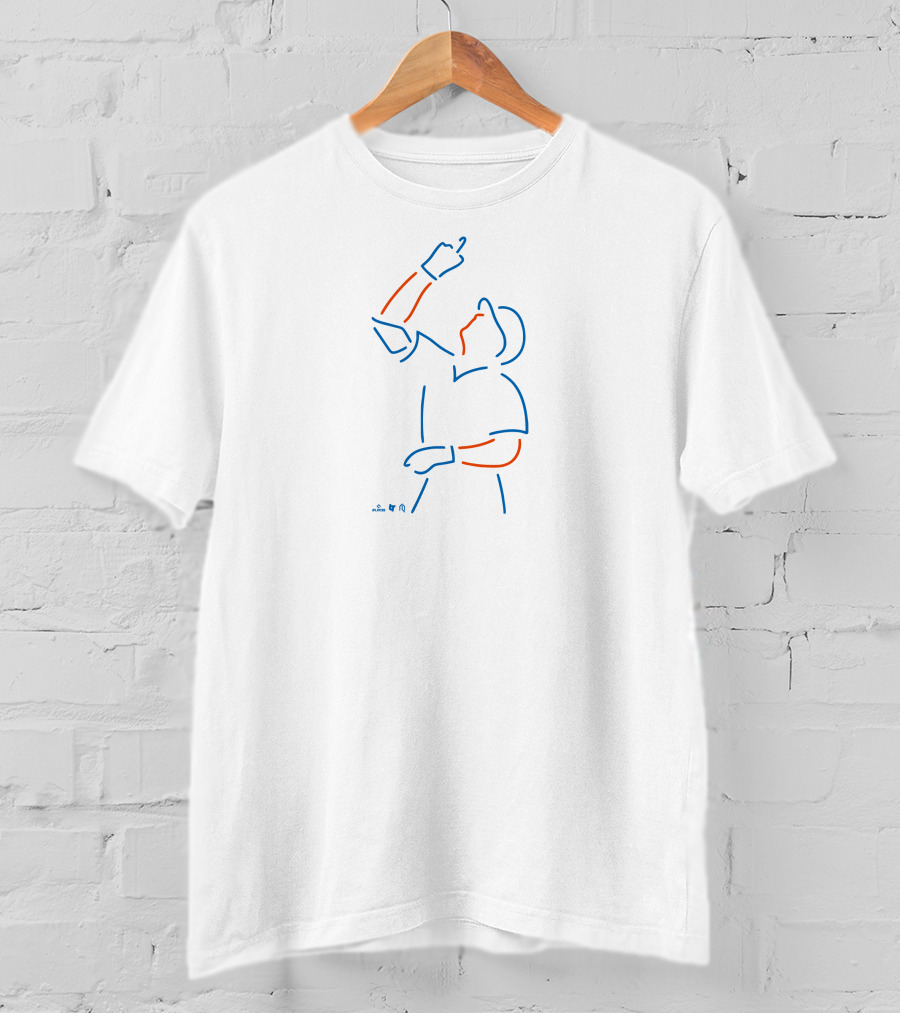 Brandon Nimmo Neon Line Art Baseball Player T-Shirt