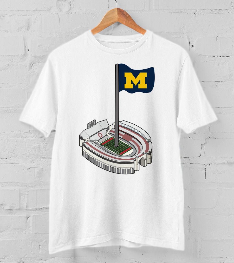 Britt Brianzivino Michigan Ohio Stadium Rivalry Flag T-Shirt