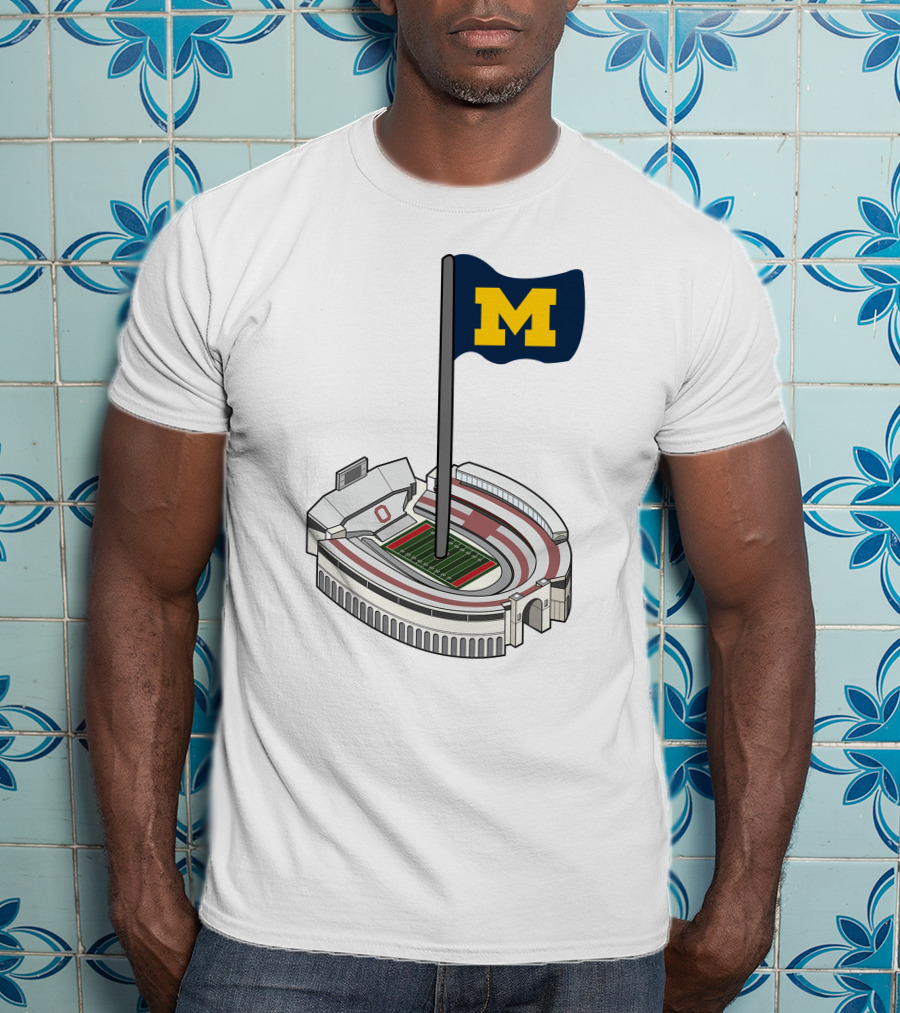 Britt Brianzivino Michigan Ohio Stadium Rivalry Flag T-Shirt