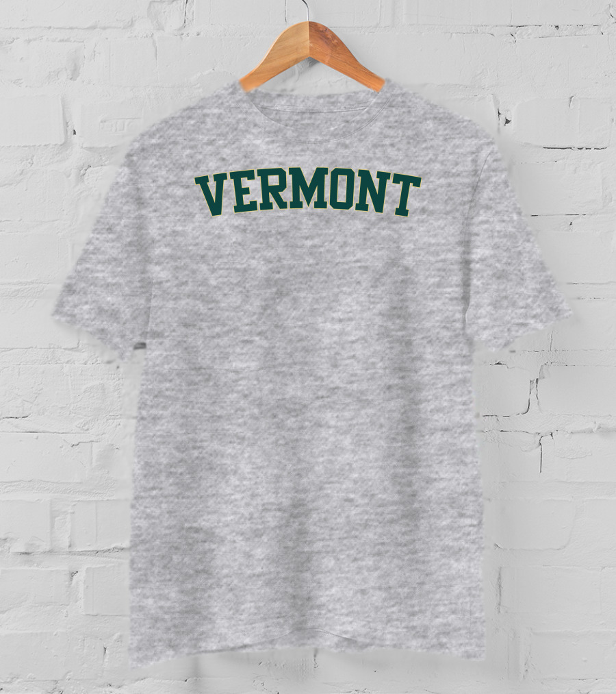 Vermont Green College Style Block Letters T-Shirt