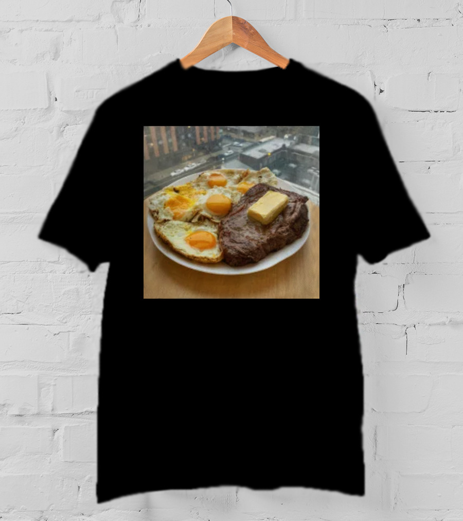 Steak And Eggs With Butter Plate T-Shirt