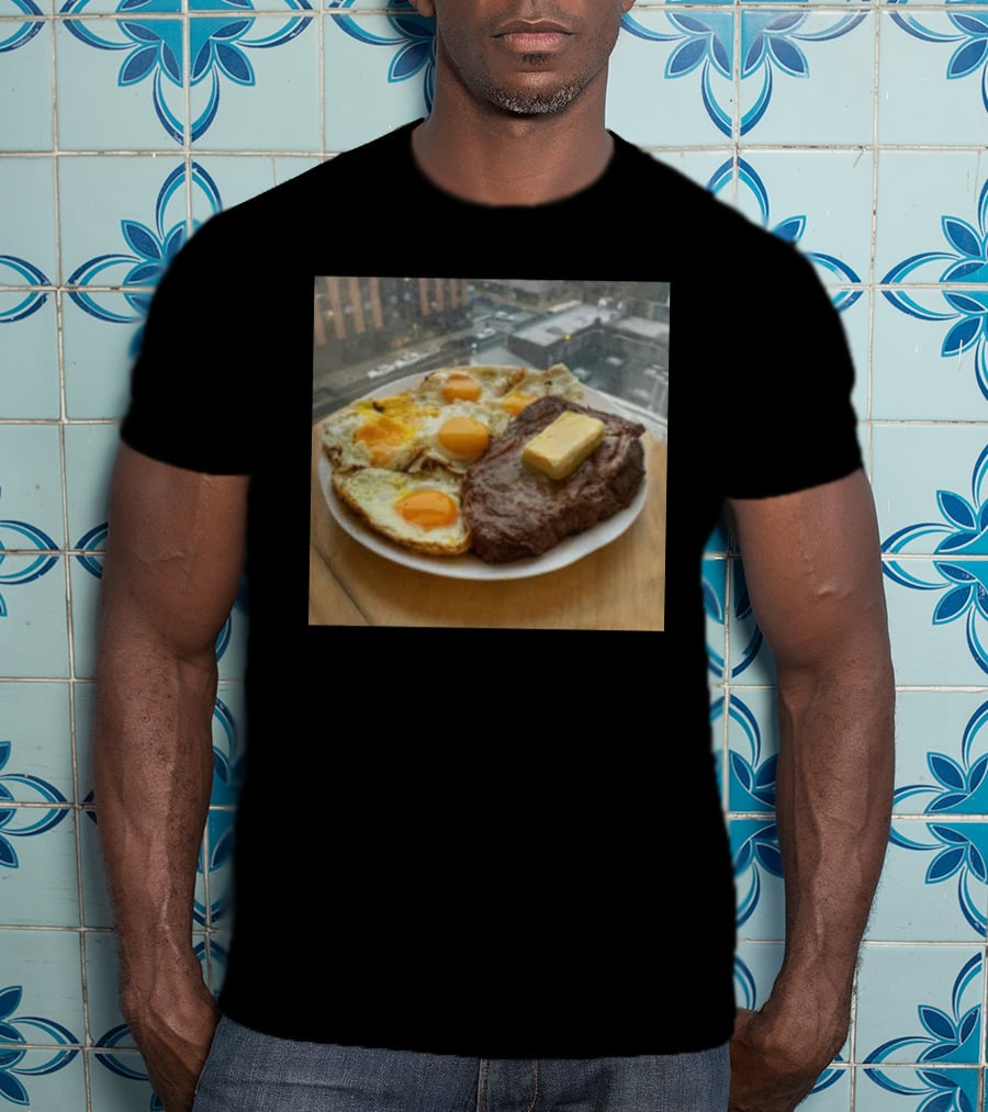 Steak And Eggs With Butter Plate T-Shirt