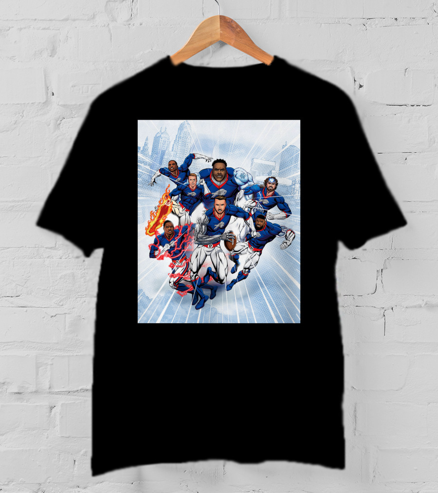 Buffalo Bills Super Hero Team Comic T-Shirt