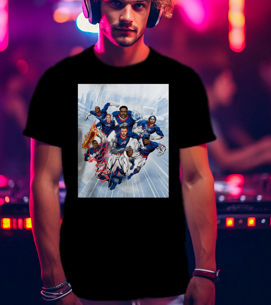 Buffalo Bills Super Hero Team Comic T-Shirt