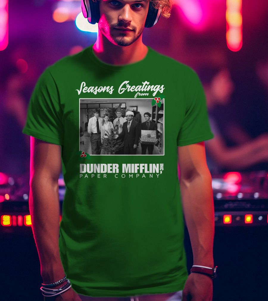 Seasons Greetings From Dunder Mifflin Paper Company Holiday Photo T-Shirt