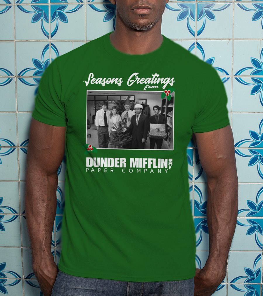 Seasons Greetings From Dunder Mifflin Paper Company Holiday Photo T-Shirt