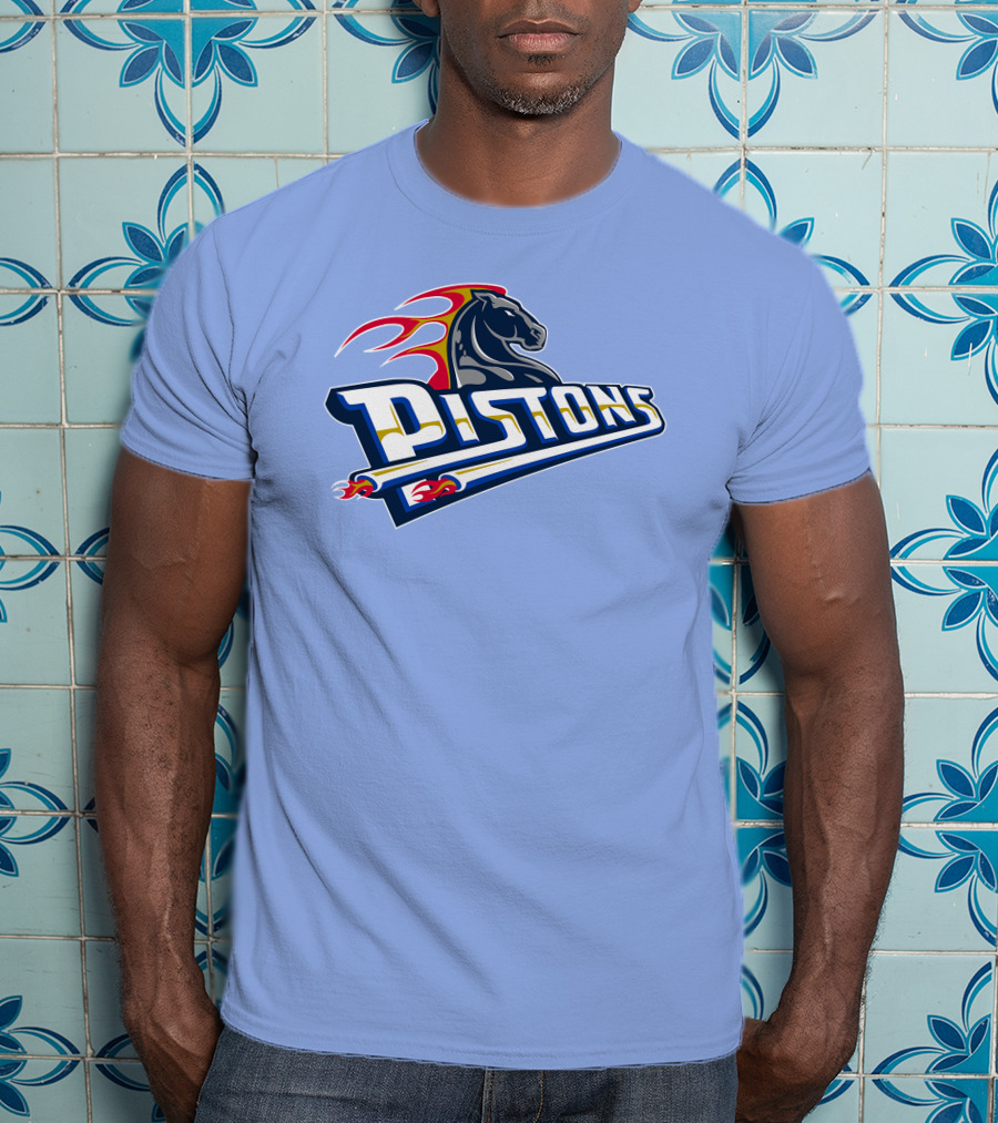 Pistons Horse Flames T-Shirt