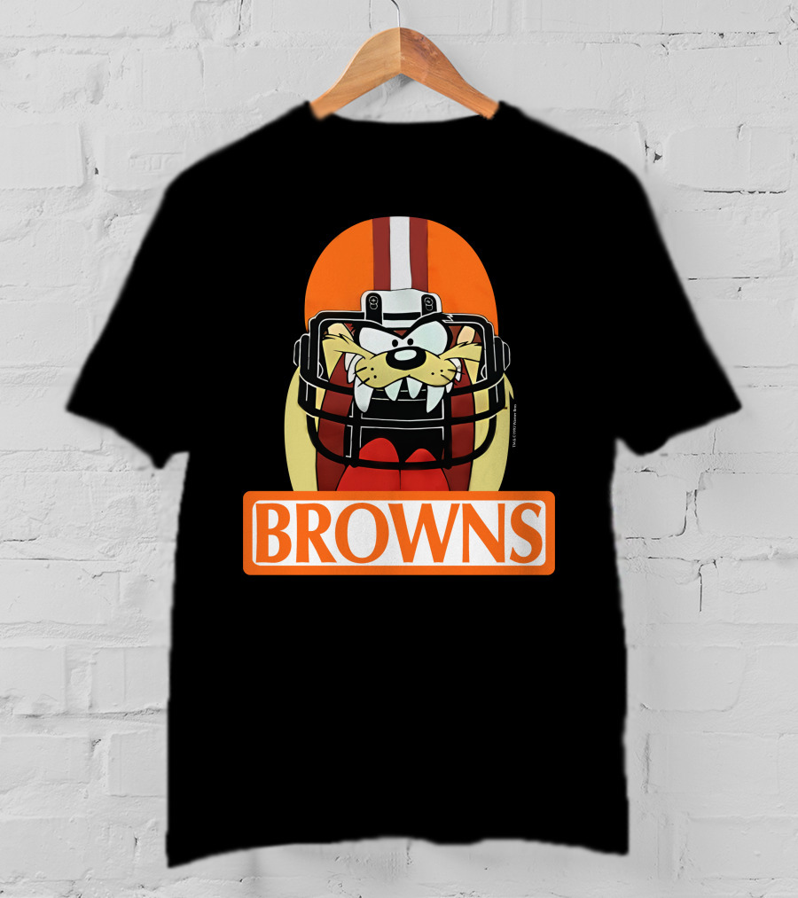 Cleveland Browns Tazmanian Devil Browns Football Helmet T-Shirt