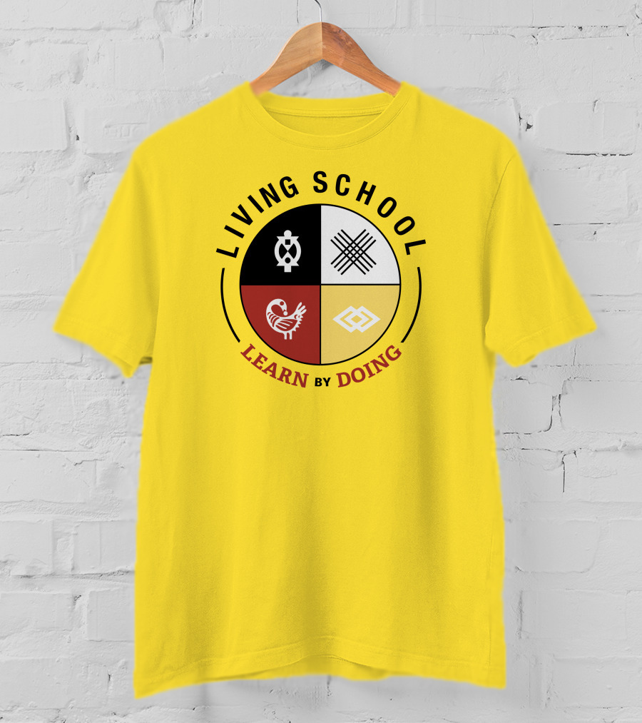 Living School Learn By Doing Emblem With Quadrant Symbols T-Shirt