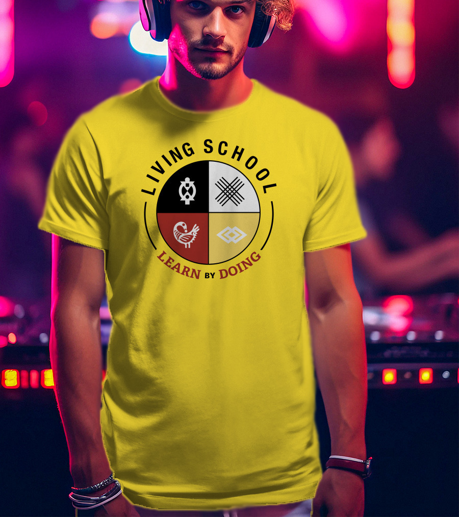 Living School Learn By Doing Emblem With Quadrant Symbols T-Shirt