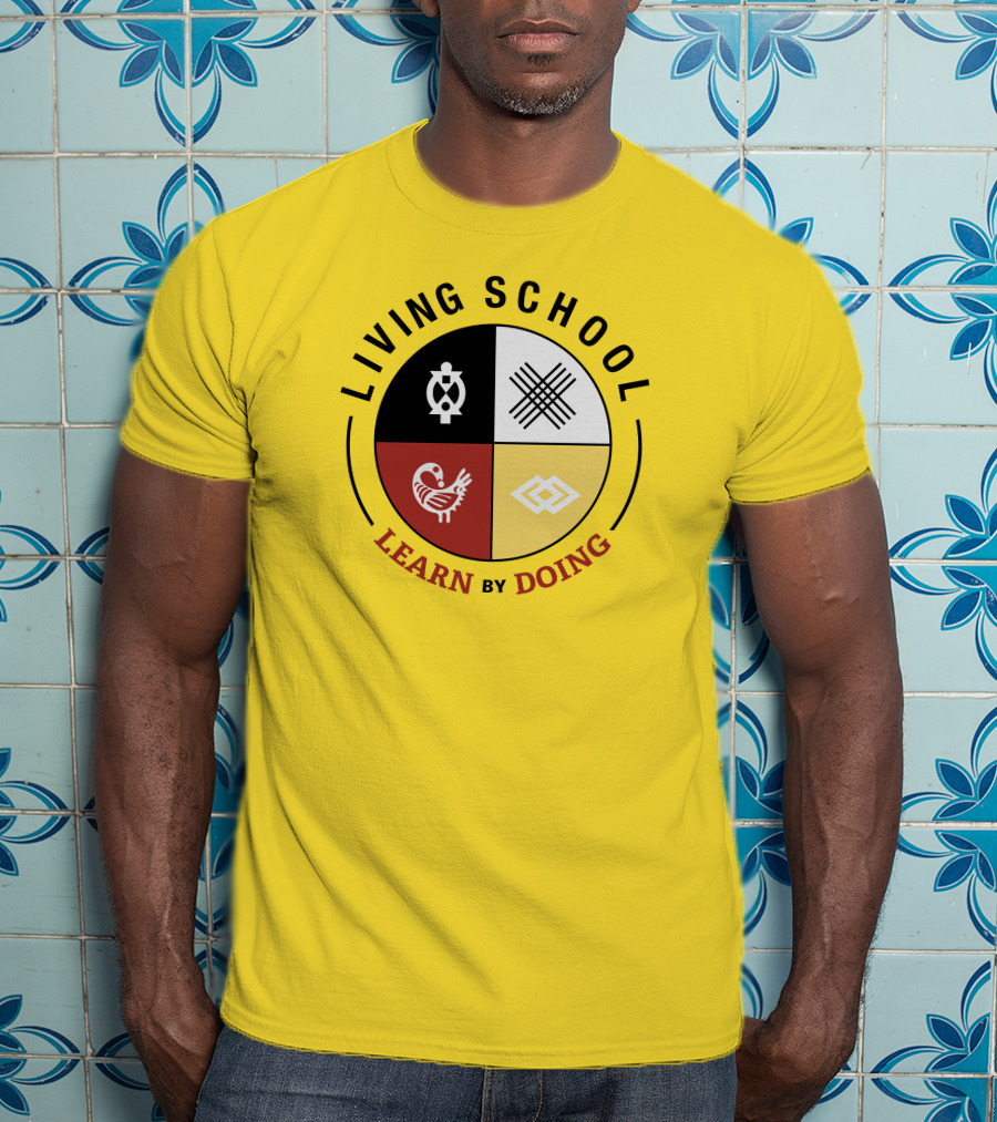 Living School Learn By Doing Emblem With Quadrant Symbols T-Shirt