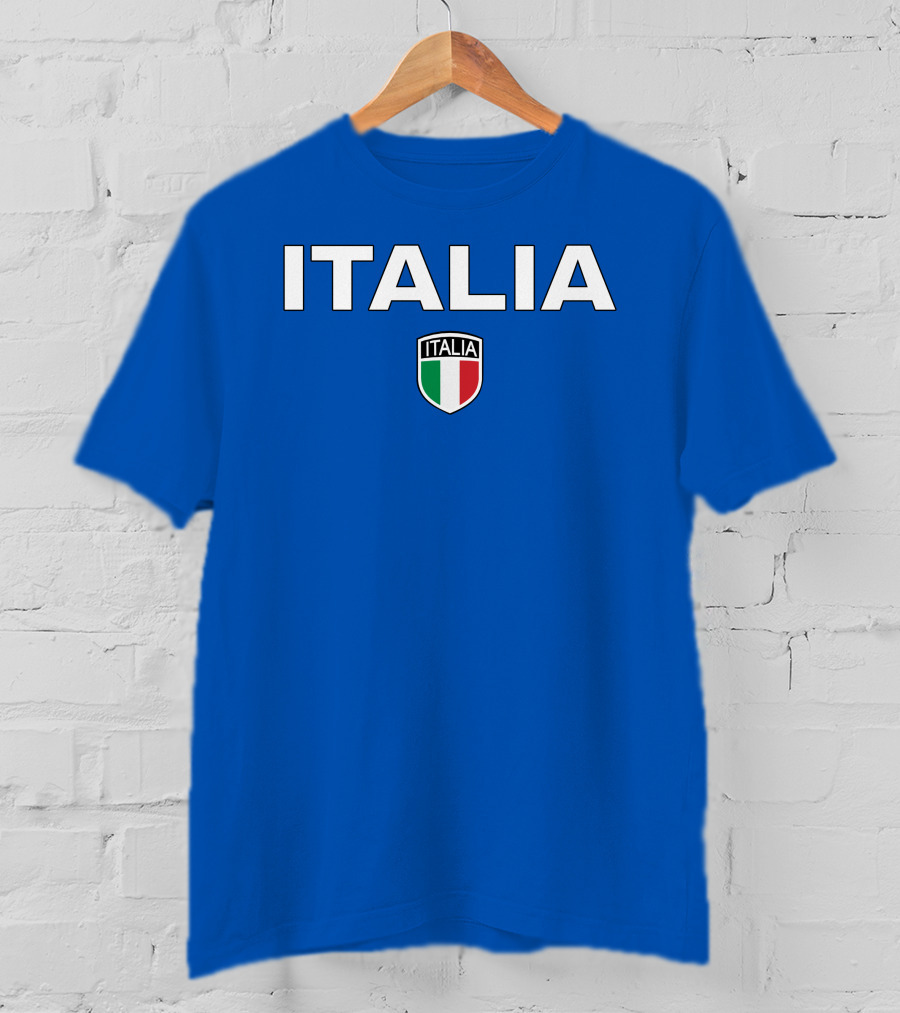 Rubi Rose Wearing Italia Italy Football Crest Blue T-Shirt