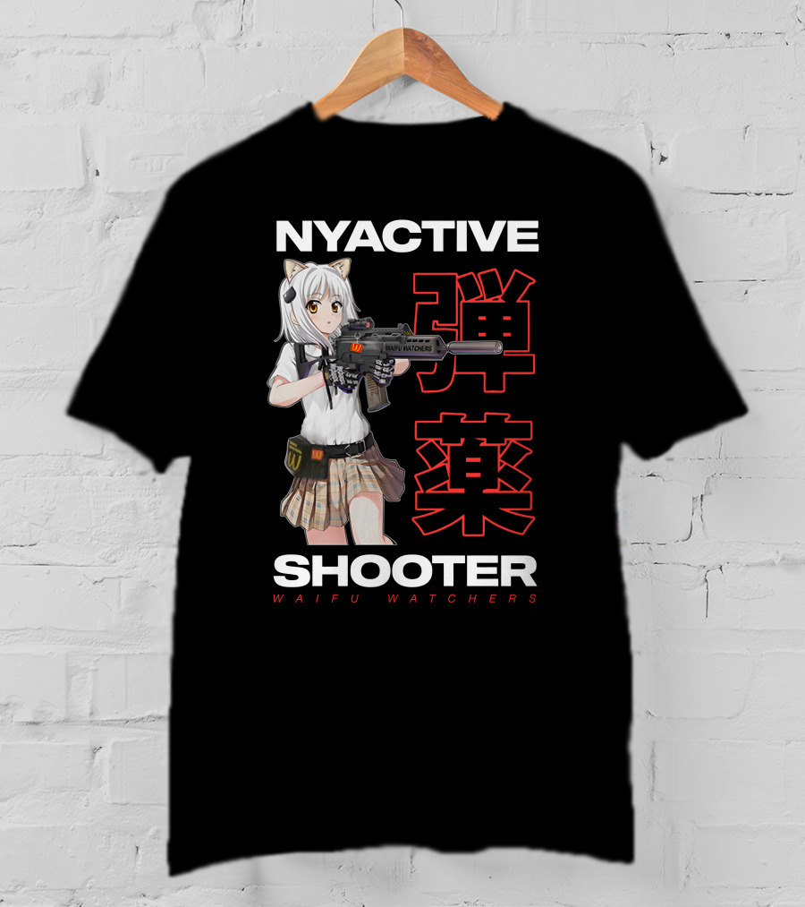 NYACTIVE Shooter Waifu Watchers Anime T-Shirt