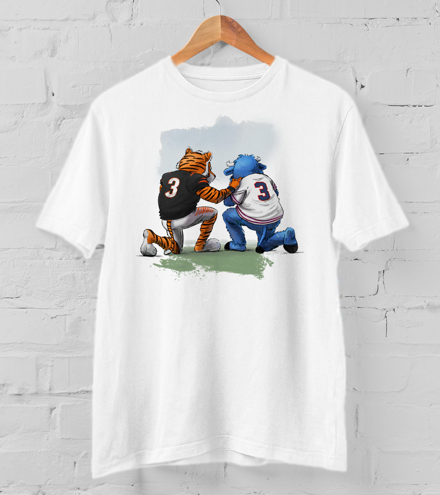 Dey Pray Together Kevin Necessary Cincinnati Bengals Buffalo Bills Mascots Number 3 T-Shirt